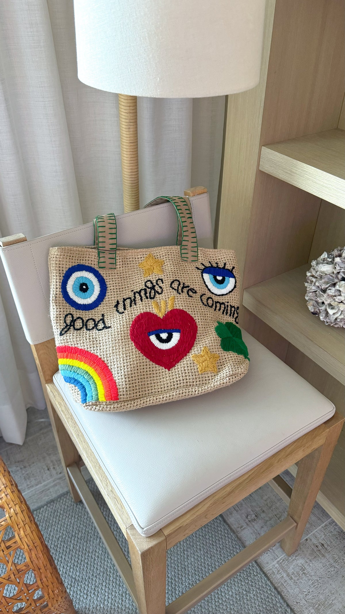 Lucky Girl Jute Tote