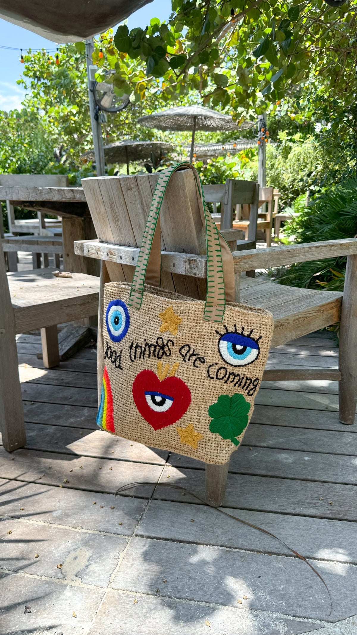 Lucky Girl Jute Tote