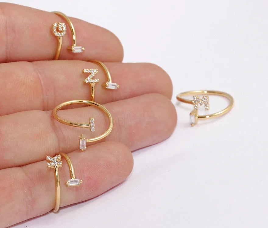 Baguette Initial Ring